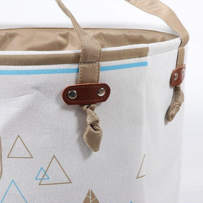 Panier à Linge Design Blanc en Tissu