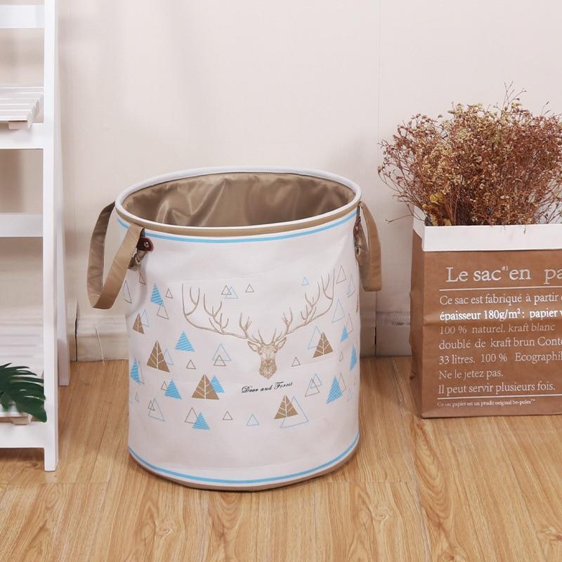 Panier à Linge Design Blanc en Tissu