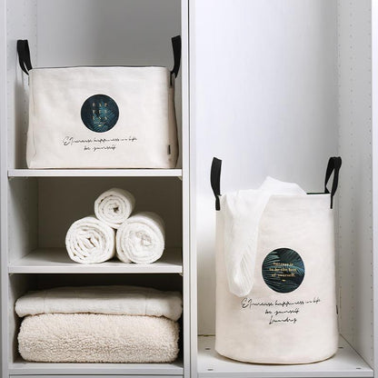 Panier à Linge Design Blanc Scandinave