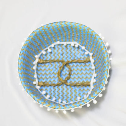 Panier à Linge Design Bleu Turquoise
