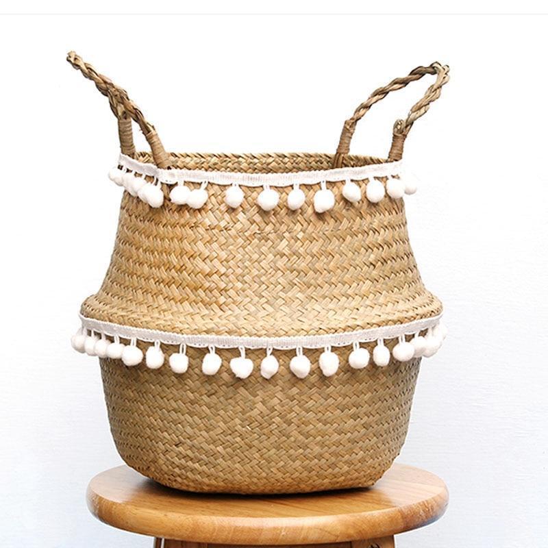 Panier à Linge Design Boule Pompons
