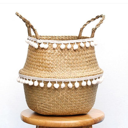 Panier à Linge Design Boule Pompons