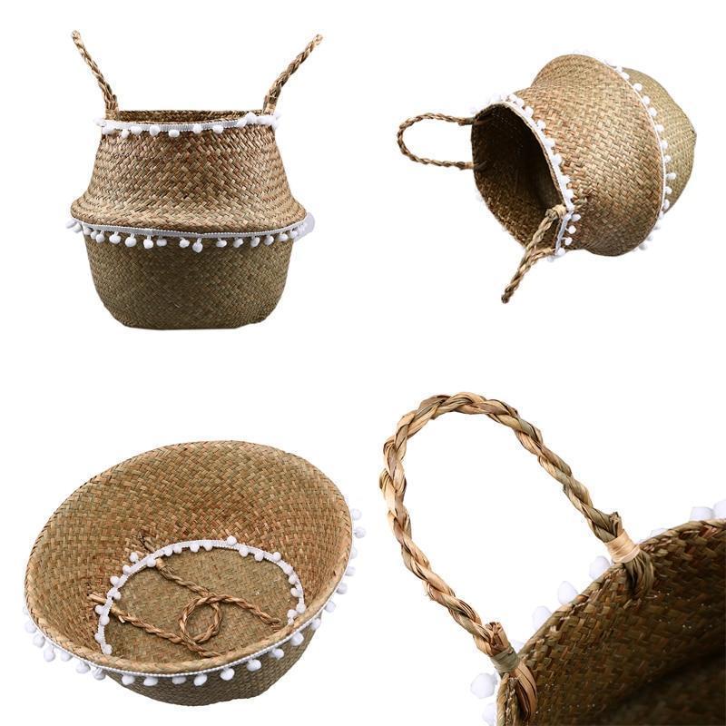 Panier à Linge Design Boule Pompons