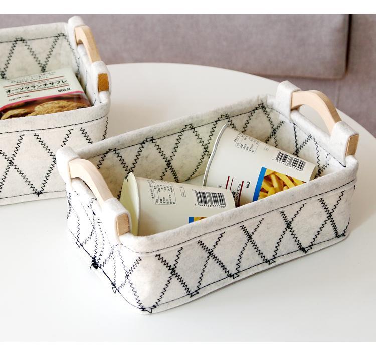 Panier à Linge Design Contemporain Feutre Blanc
