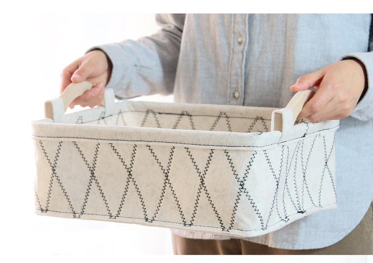 Panier à Linge Design Contemporain Feutre Blanc