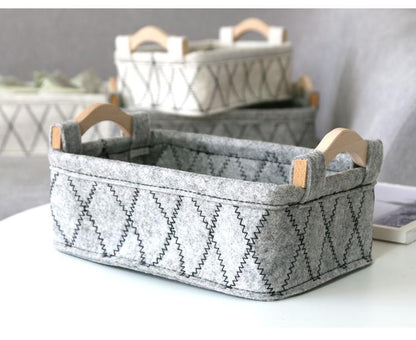 Panier à Linge Design Contemporain Feutre Gris