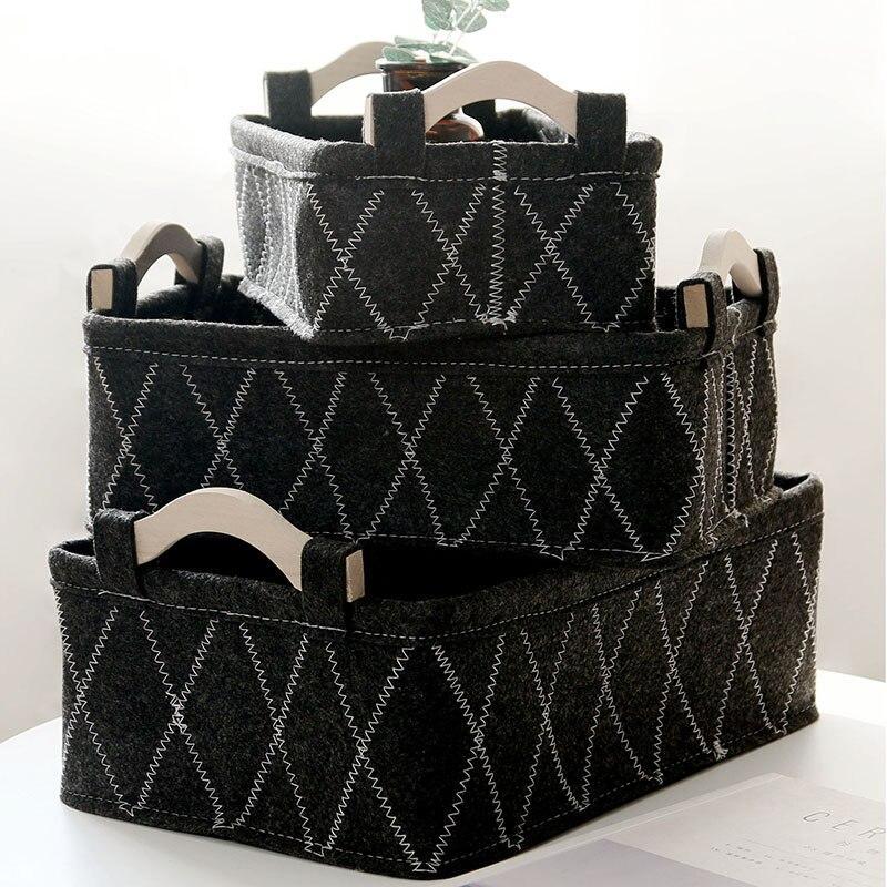 Panier à Linge Design Contemporain Feutre noir