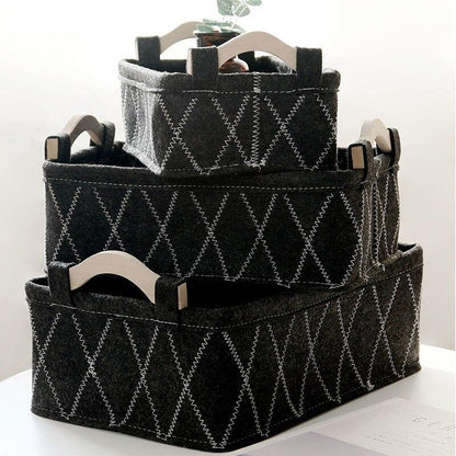 Panier à Linge Design Contemporain Feutre noir