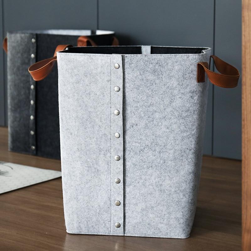 Panier à Linge Design Contemporain Rangement en Feutre