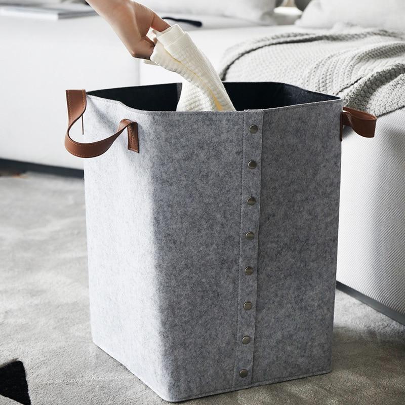Panier à Linge Design Contemporain Rangement en Feutre