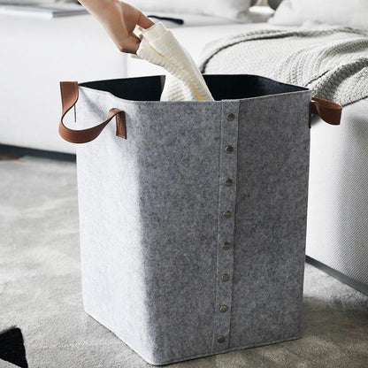 Panier à Linge Design Contemporain Rangement en Feutre