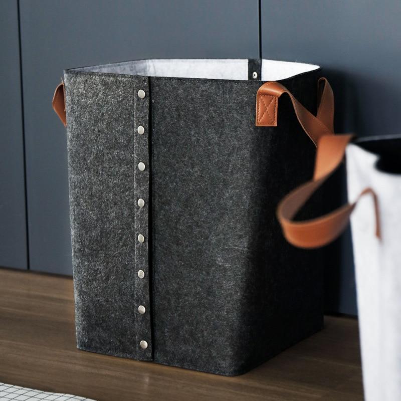 Panier à Linge Design Contemporain Rangement en Feutre