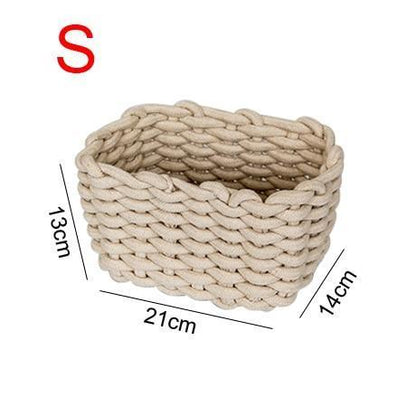 panier tressé en crochet de lin taille L