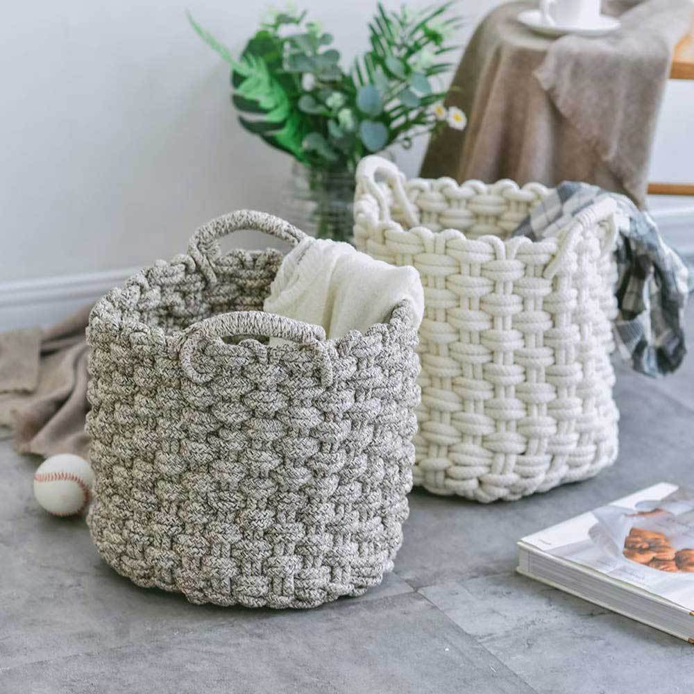 Panier à Linge Design en Tricot