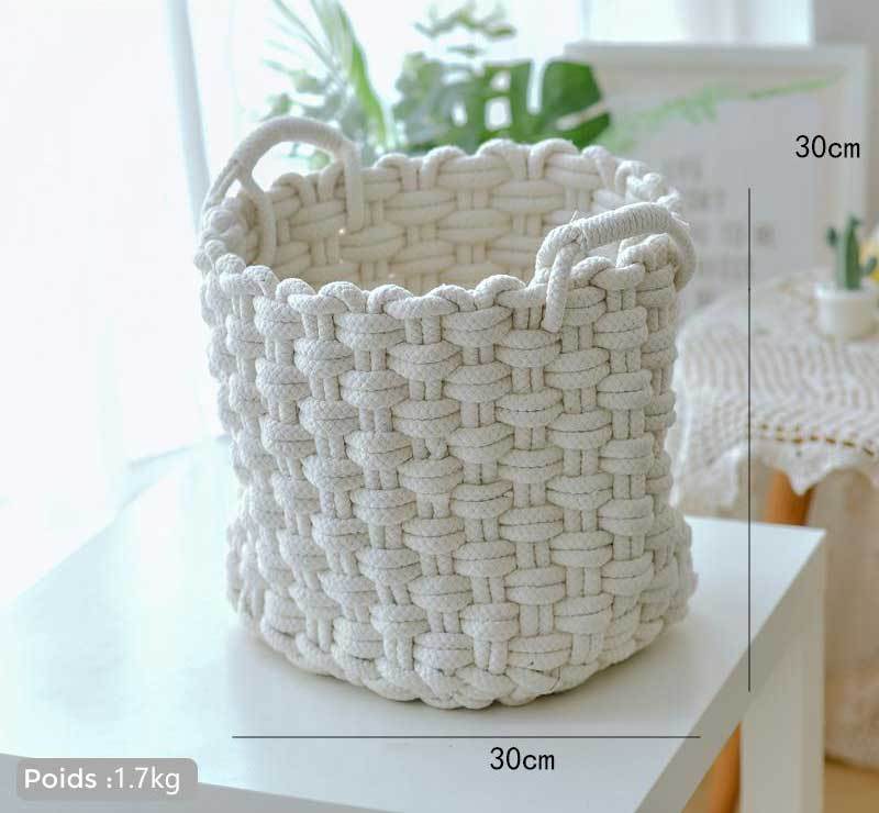 Panier à Linge Design en Tricot