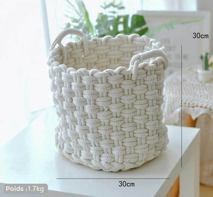 Panier à Linge Design en Tricot