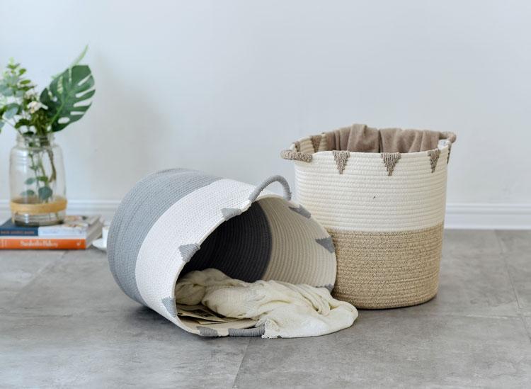 Panier à Linge Design Pratique en Coton Tressé