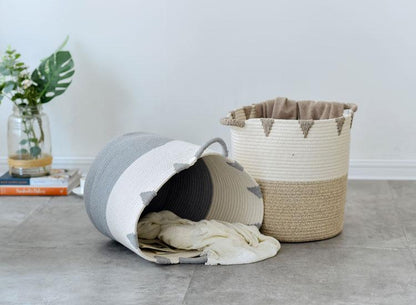 Panier à Linge Design Pratique en Coton Tressé