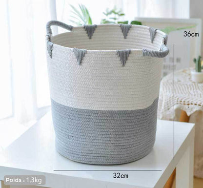 Panier à Linge Design Pratique en Coton Tressé
