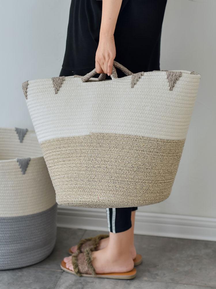 Panier à Linge Design Pratique en Coton Tressé