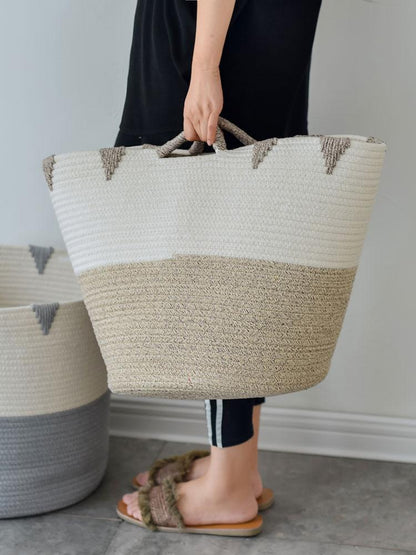 Panier à Linge Design Pratique en Coton Tressé