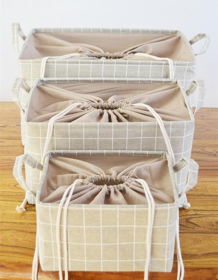 Panier à Linge Design Taupe Rayé