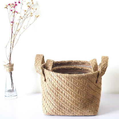 Panier à Linge Design Tissé en Lin