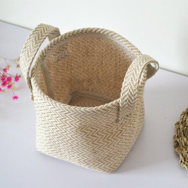 Panier à Linge Design Tissé en Lin