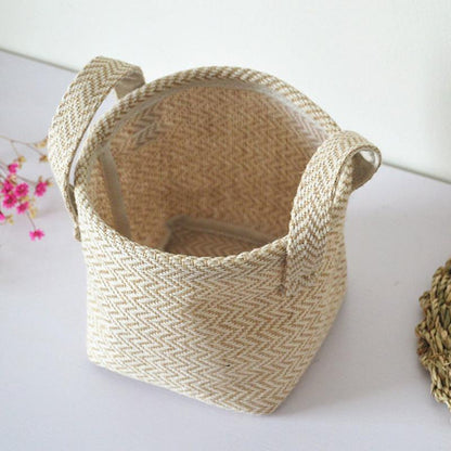 Panier à Linge Design Tissé en Lin
