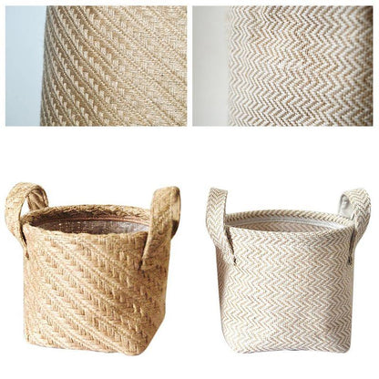 Panier à Linge Design Tissé en Lin