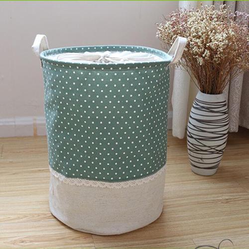 panier de rangement turquoise et blanc