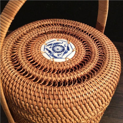 Panier à Linge Design Vietnamien Tressé