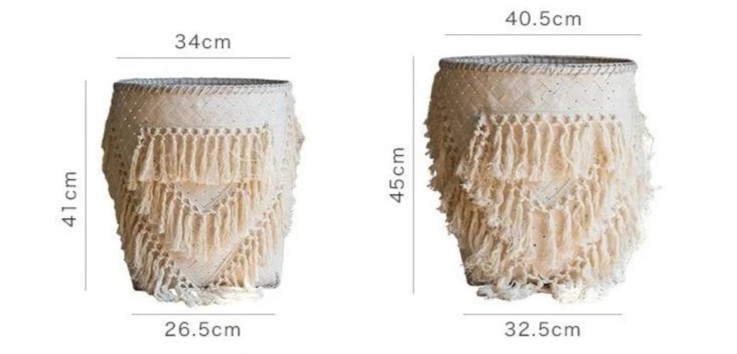 Panier à Linge en Bambou Artisanal Grädde Vitt
