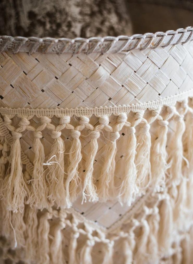 Panier à Linge en Bambou Artisanal Grädde Vitt