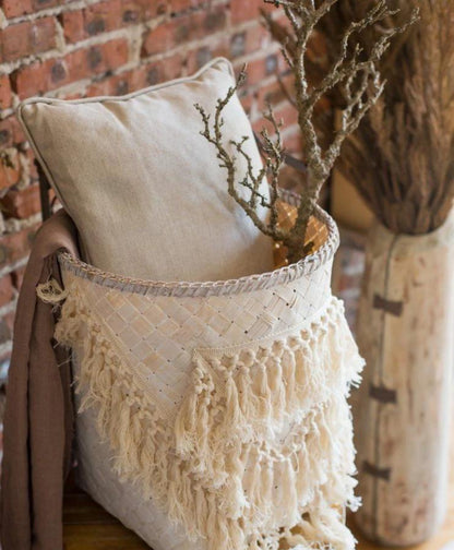 Panier à Linge en Bambou Artisanal Grädde Vitt