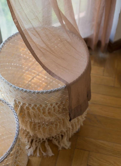 Panier à Linge en Bambou Artisanal Grädde Vitt