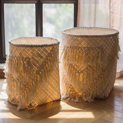 Panier à Linge en Bambou Artisanal Grädde Vitt