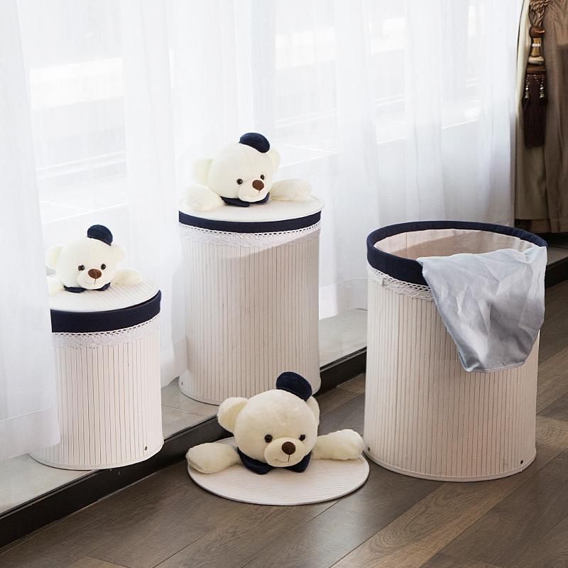 Panier à Linge en Bambou Bébé Ourson