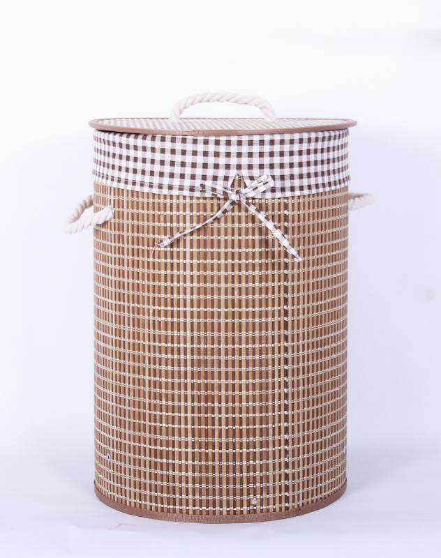 Panier à Linge en Bambou Rond Nordic