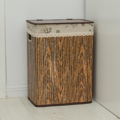 Panier à Linge en Bambou Vintage