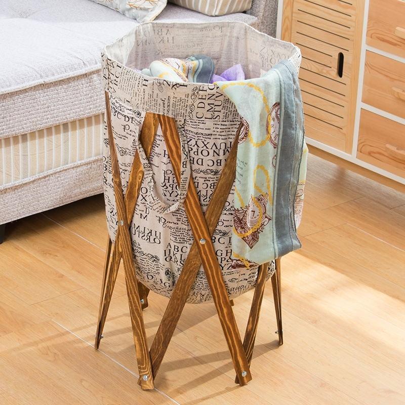 Panier à Linge en Bois Pliable NY Times