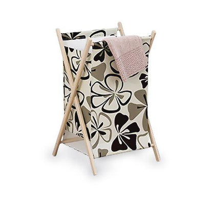 Panier à Linge en Bois Pliant Orchidées Zen