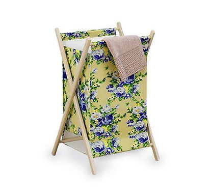 Panier à Linge en Bois en Toile Florissante