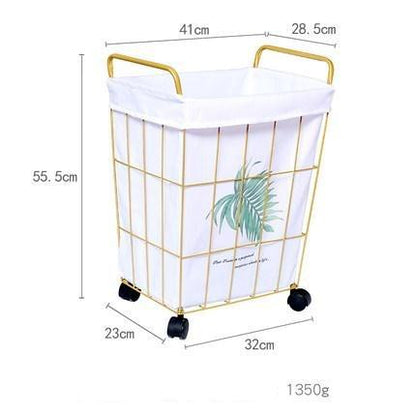 Panier à Linge en Métal sur Roulettes