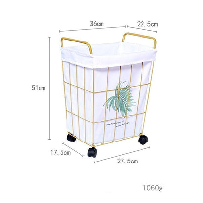 Panier à Linge en Métal sur Roulettes