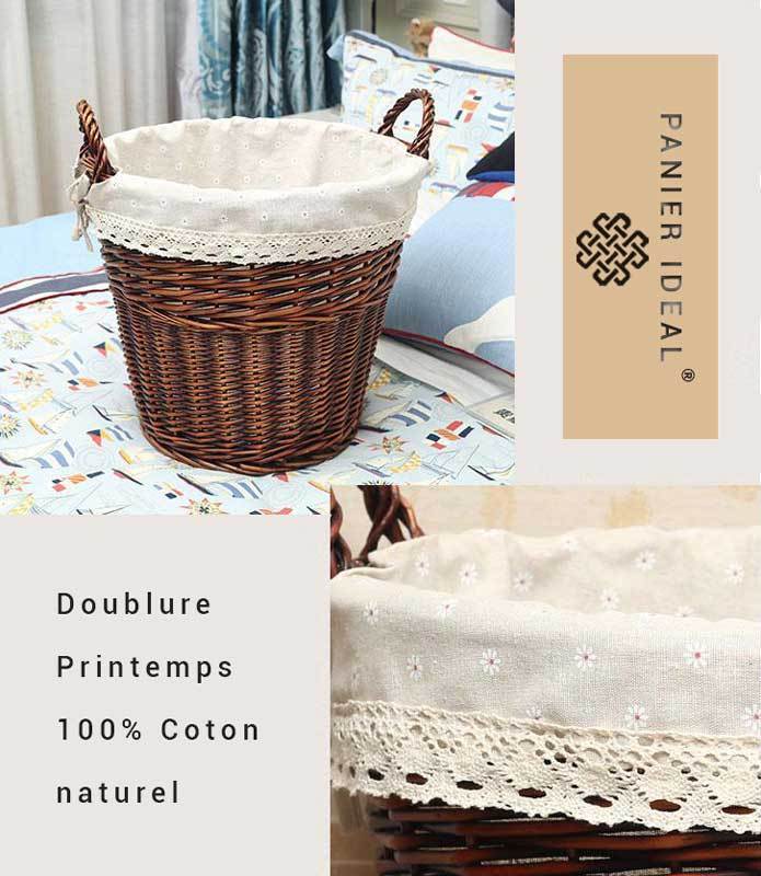 Panier à Linge en Osier Ancien