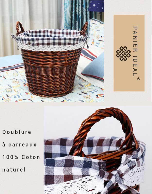 Panier à Linge en Osier Ancien