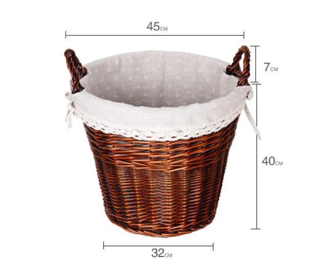 Panier à Linge en Osier Ancien