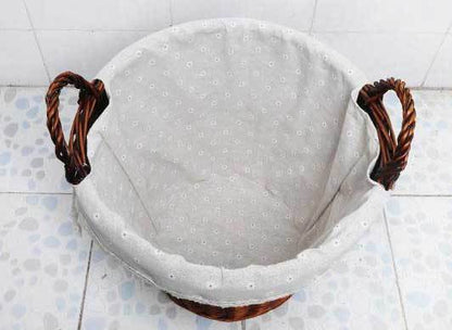 Panier à Linge en Osier Ancien