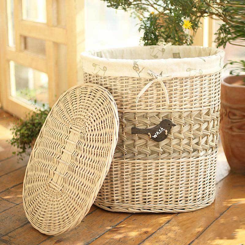 Panier à Linge en Osier avec Couvercle Oliva
